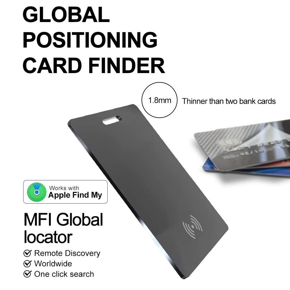 Wallet Tracking Card Ultra-Thin GPS Location Smart Anti-Loss Tag for Iphone Find My Bluetooth Device Wireless Charging