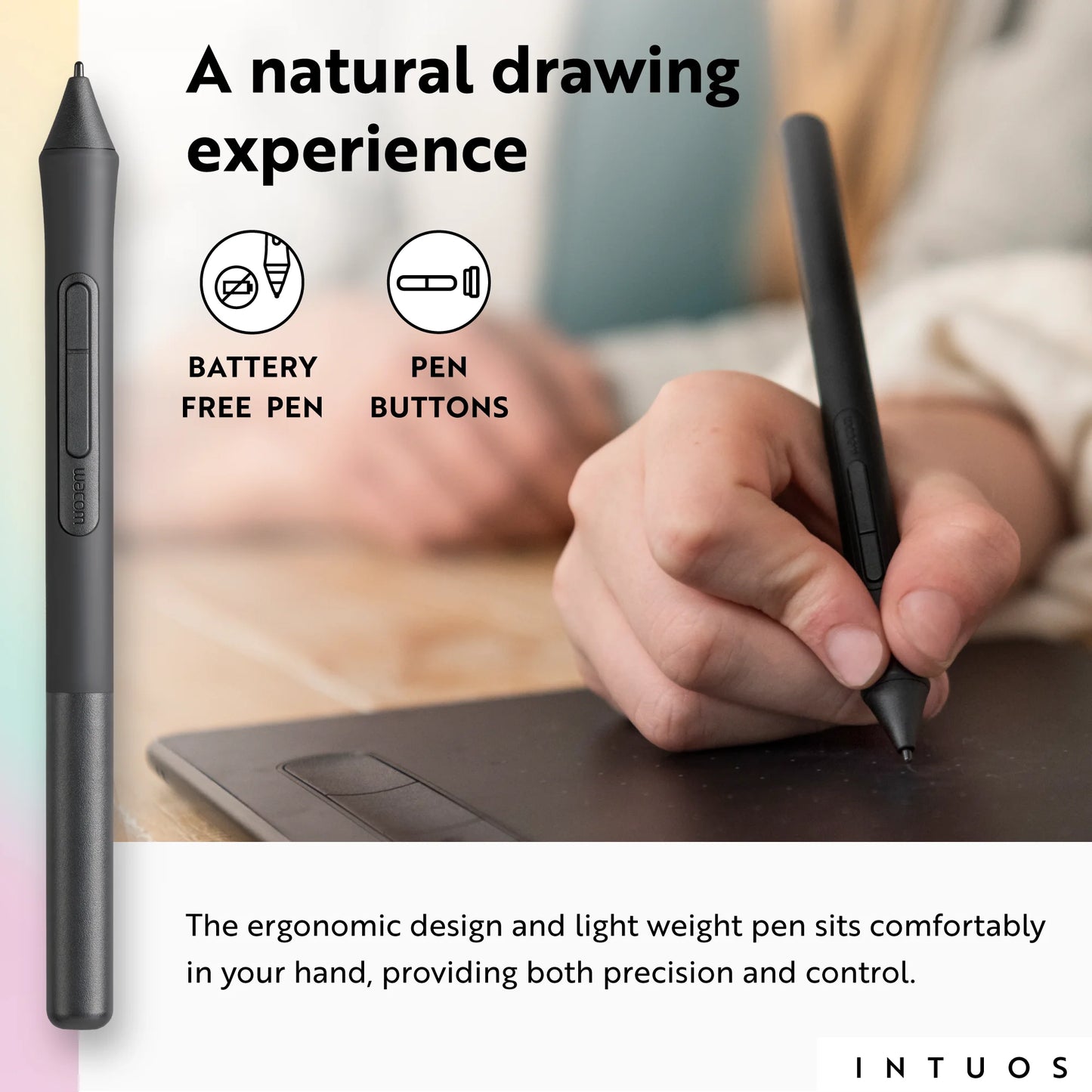 Intuos Graphics Drawing Tablet, 3 Bonus Software Included, 7.9"X 6.3", Black, Small (CTL4100)