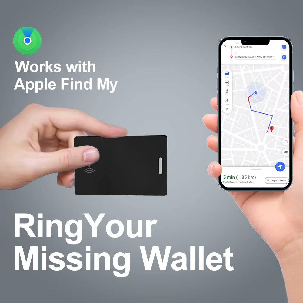 Wallet Tracking Card Ultra-Thin GPS Location Smart Anti-Loss Tag for Iphone Find My Bluetooth Device Wireless Charging